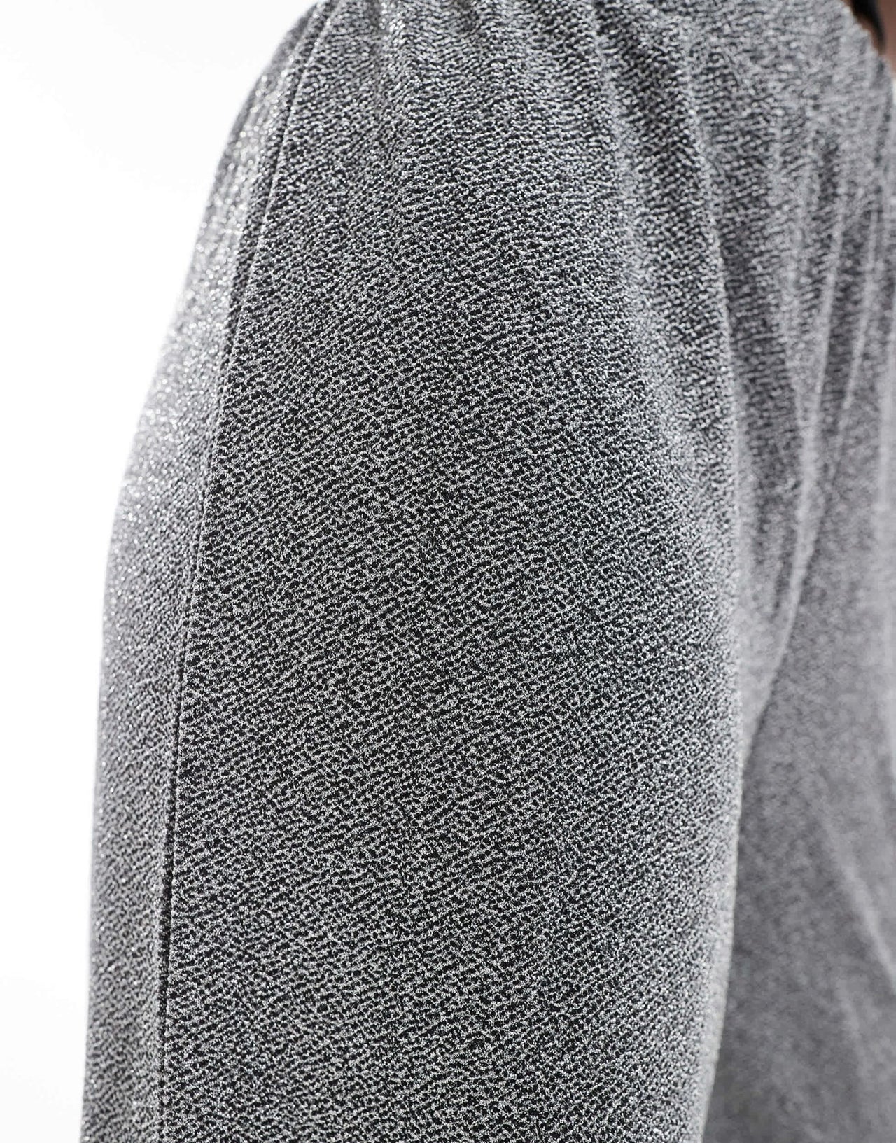 Vila glitter wide leg trousers in silver - ASOS Sample Sale