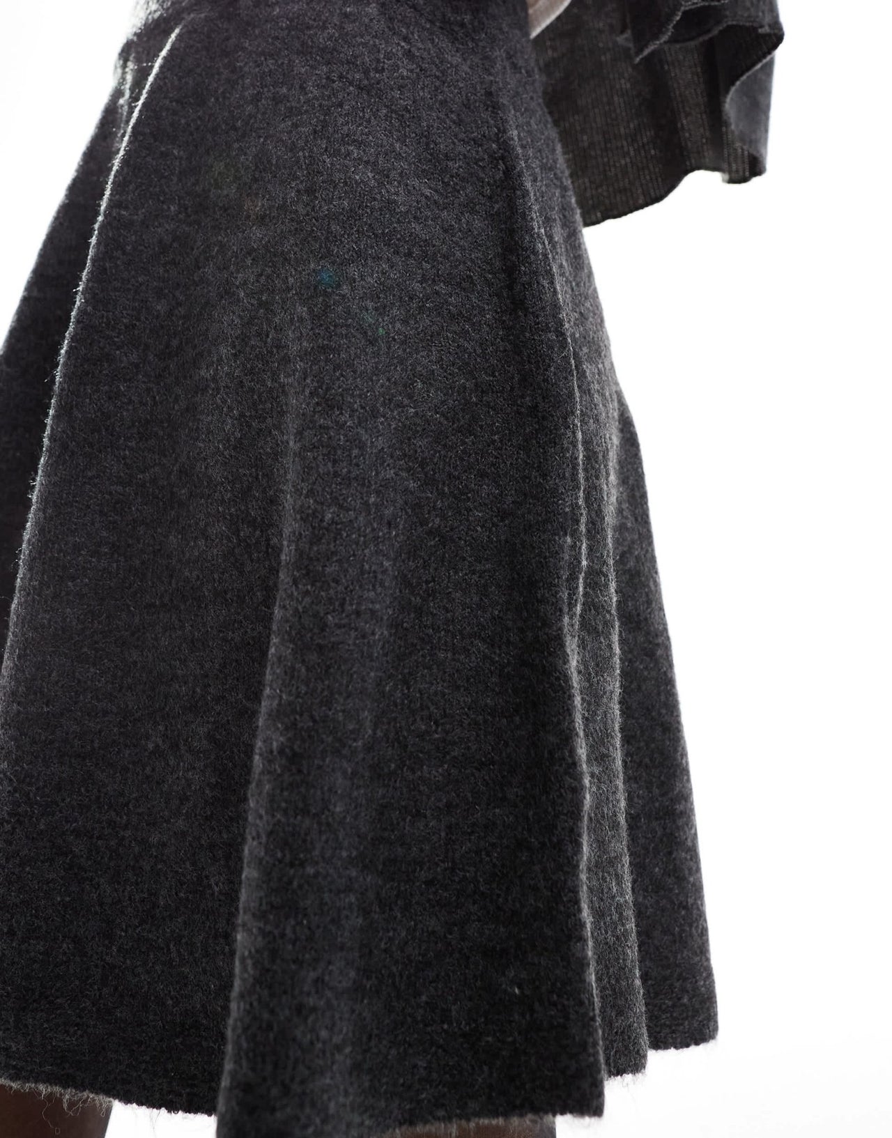 Vila knitted mini skirt co - ord in dark grey melange - ASOS Sample Sale