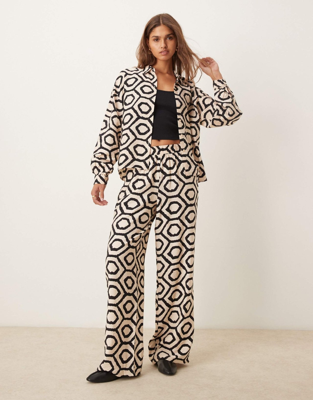 Vila longsleeve shirt co - ord in abstract print - ASOS Sample Sale