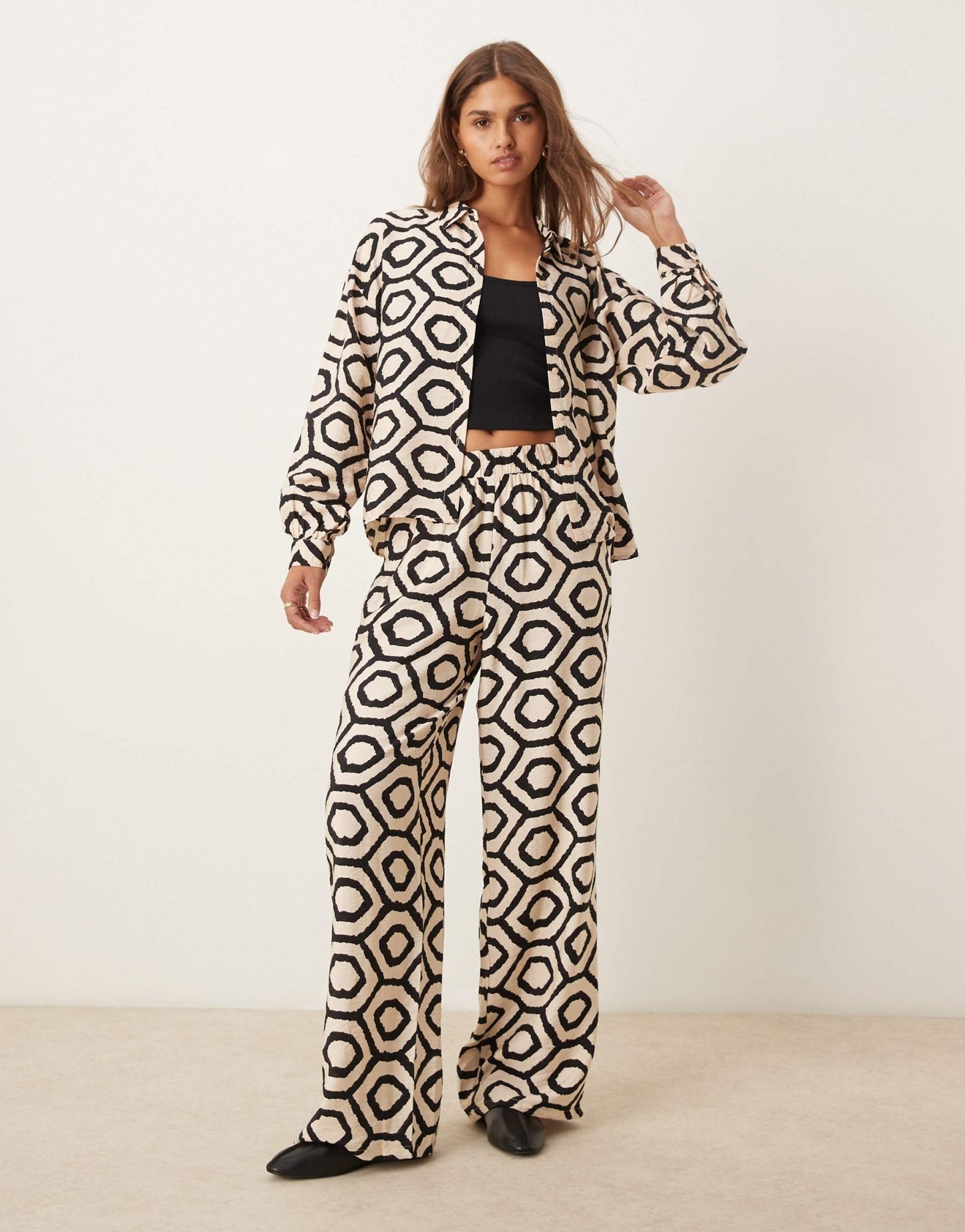 Vila longsleeve shirt co - ord in abstract print - ASOS Sample Sale