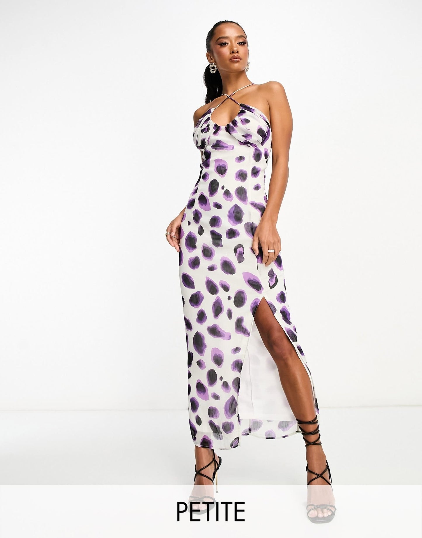 Vila Petite cami maxi dress in blurred purple spot print - ASOS Sample Sale