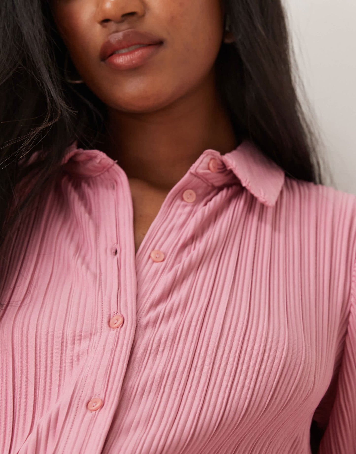 Vila plisse shirt co - ord in dusty pink - ASOS Sample Sale