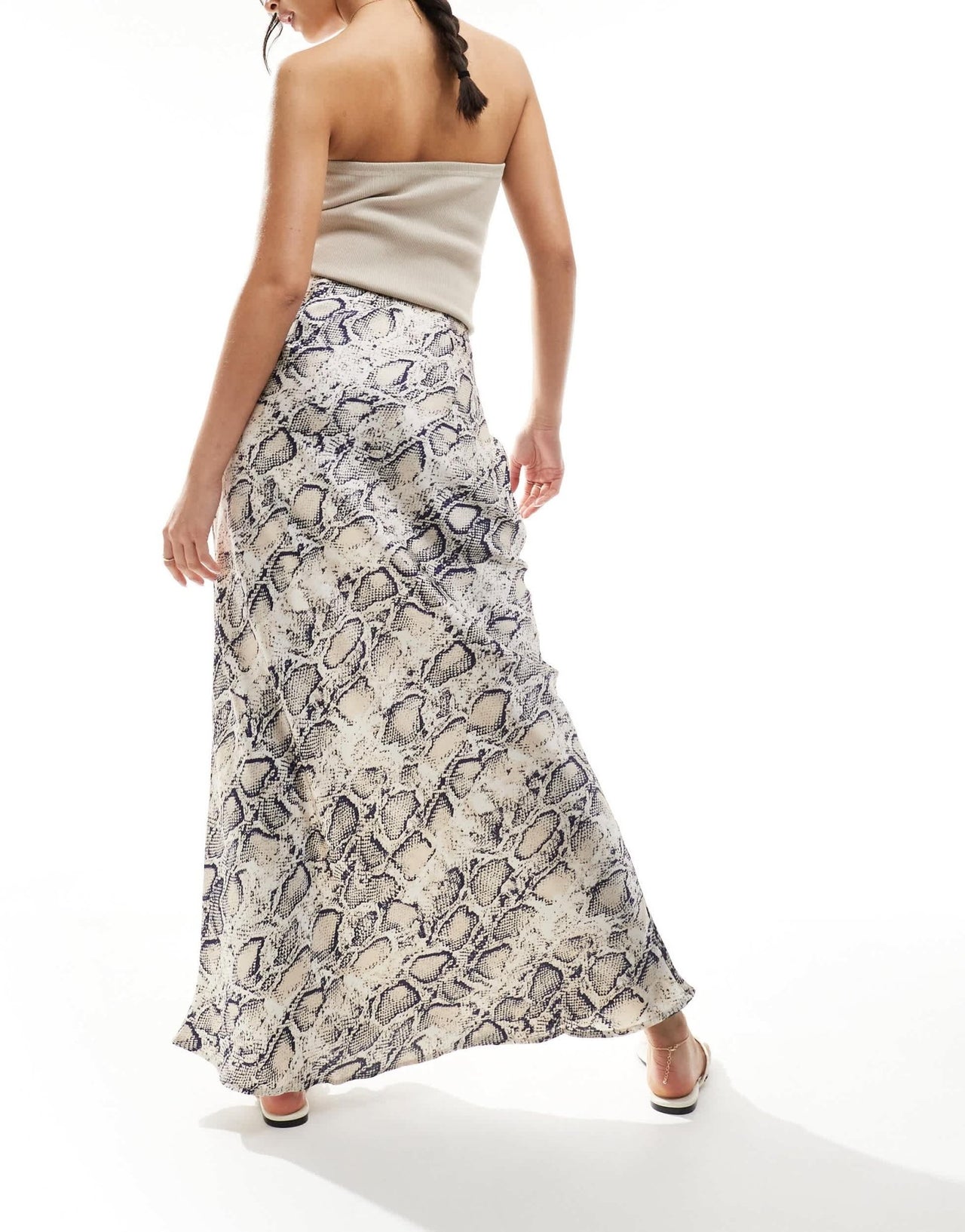 Vila satin maxi skirt in snake skin print - ASOS Sample Sale