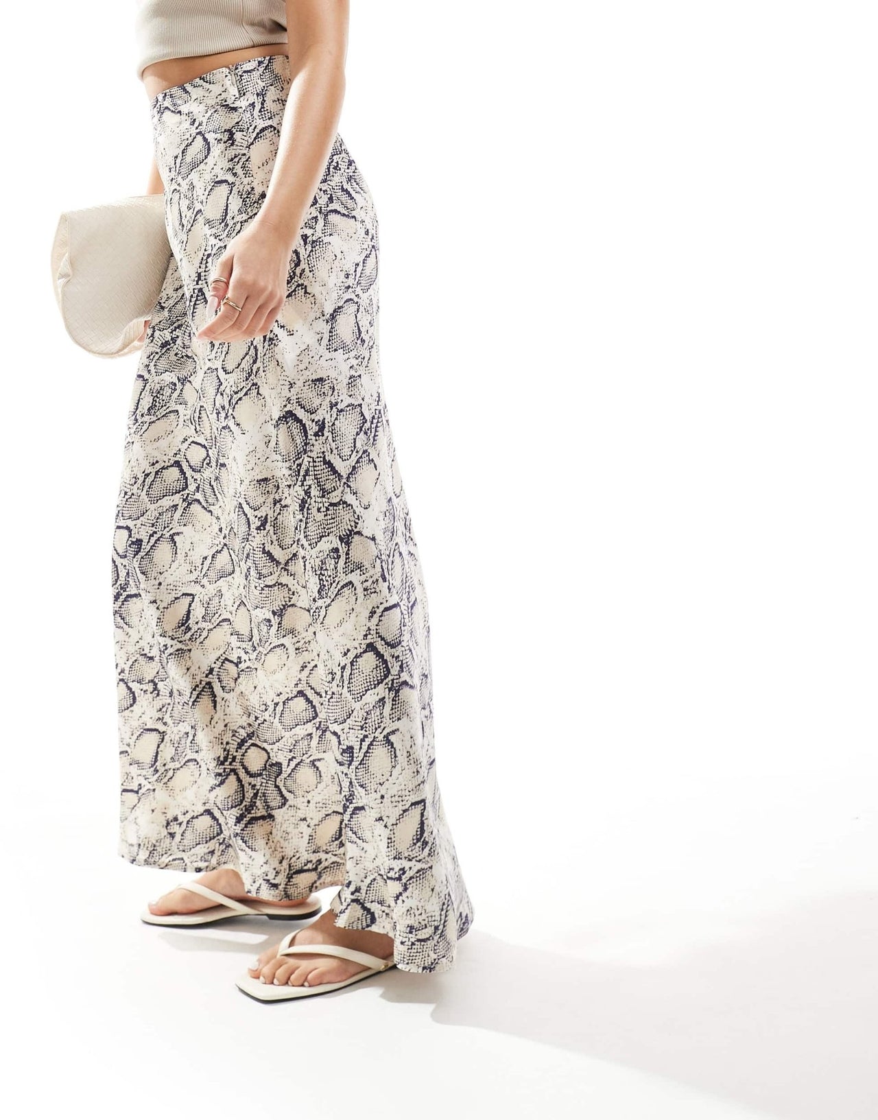 Vila satin maxi skirt in snake skin print - ASOS Sample Sale