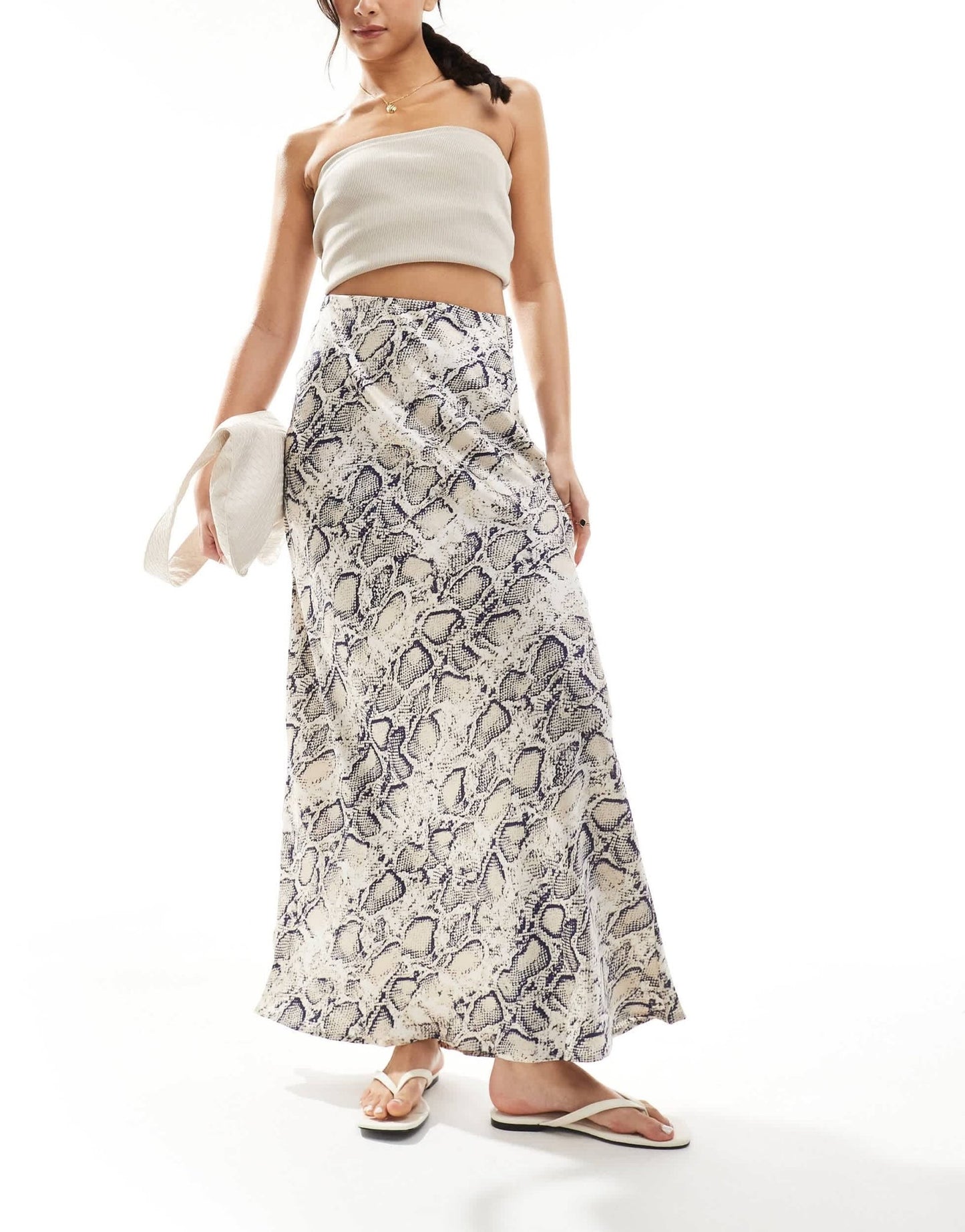 Vila satin maxi skirt in snake skin print - ASOS Sample Sale