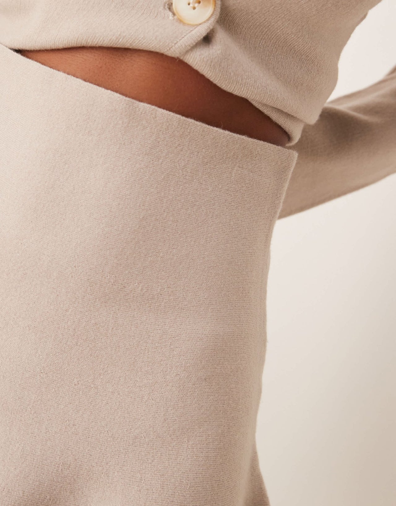 Vila structured knit mini skirt co - ord in natural melange - ASOS Sample Sale