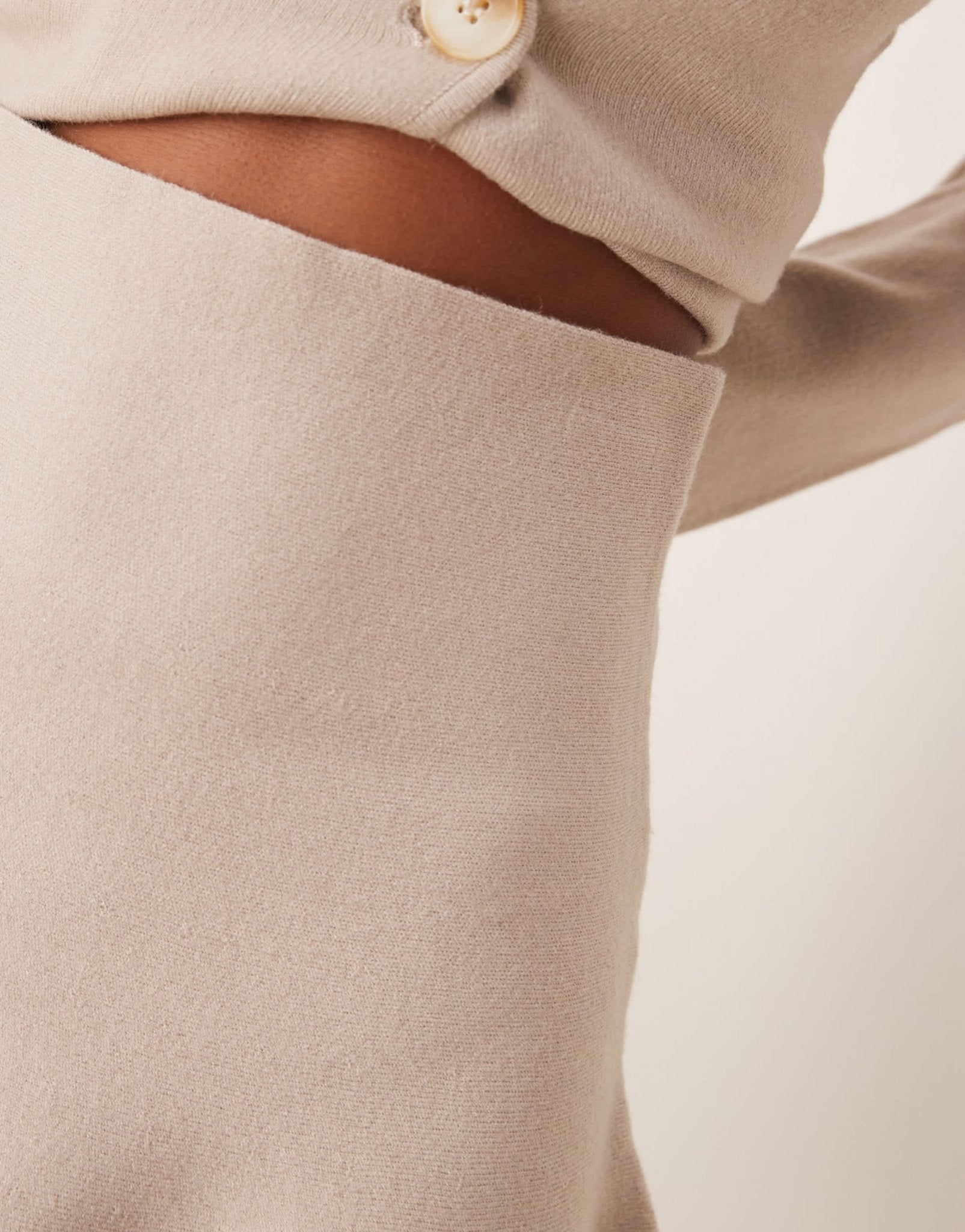 Vila structured knit mini skirt co - ord in natural melange - ASOS Sample Sale