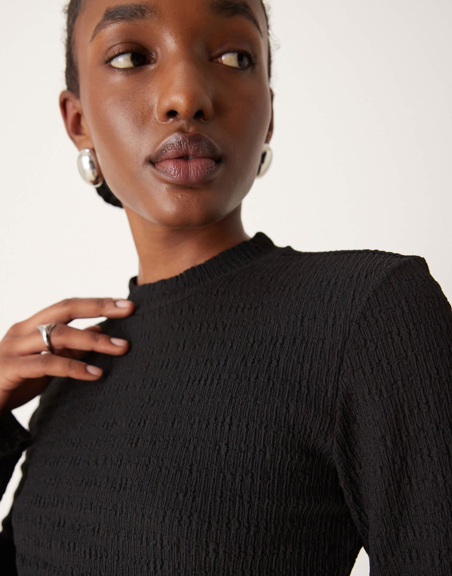 Vila textured long sleeve top co - ord in black - ASOS Sample Sale