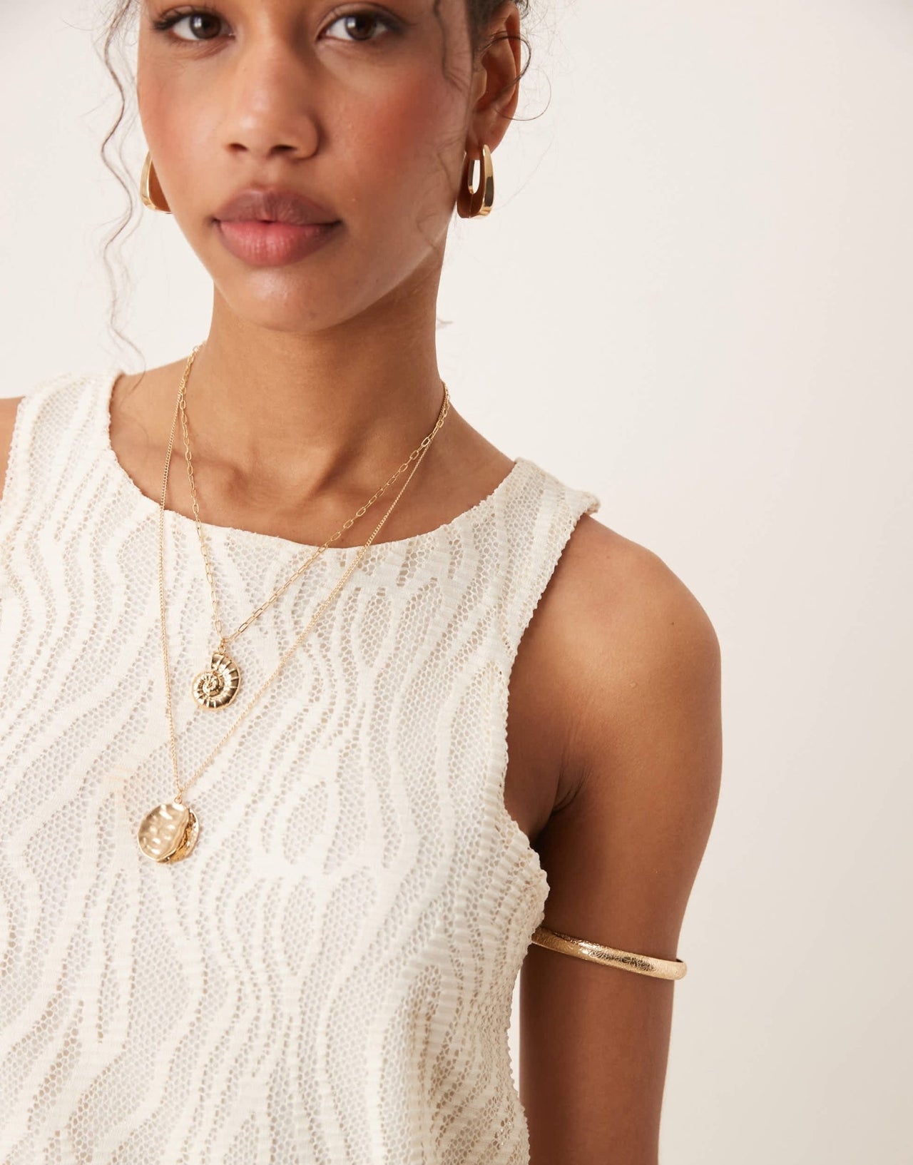 Vila textured tank top co - ord in cream - ASOS Sample Sale