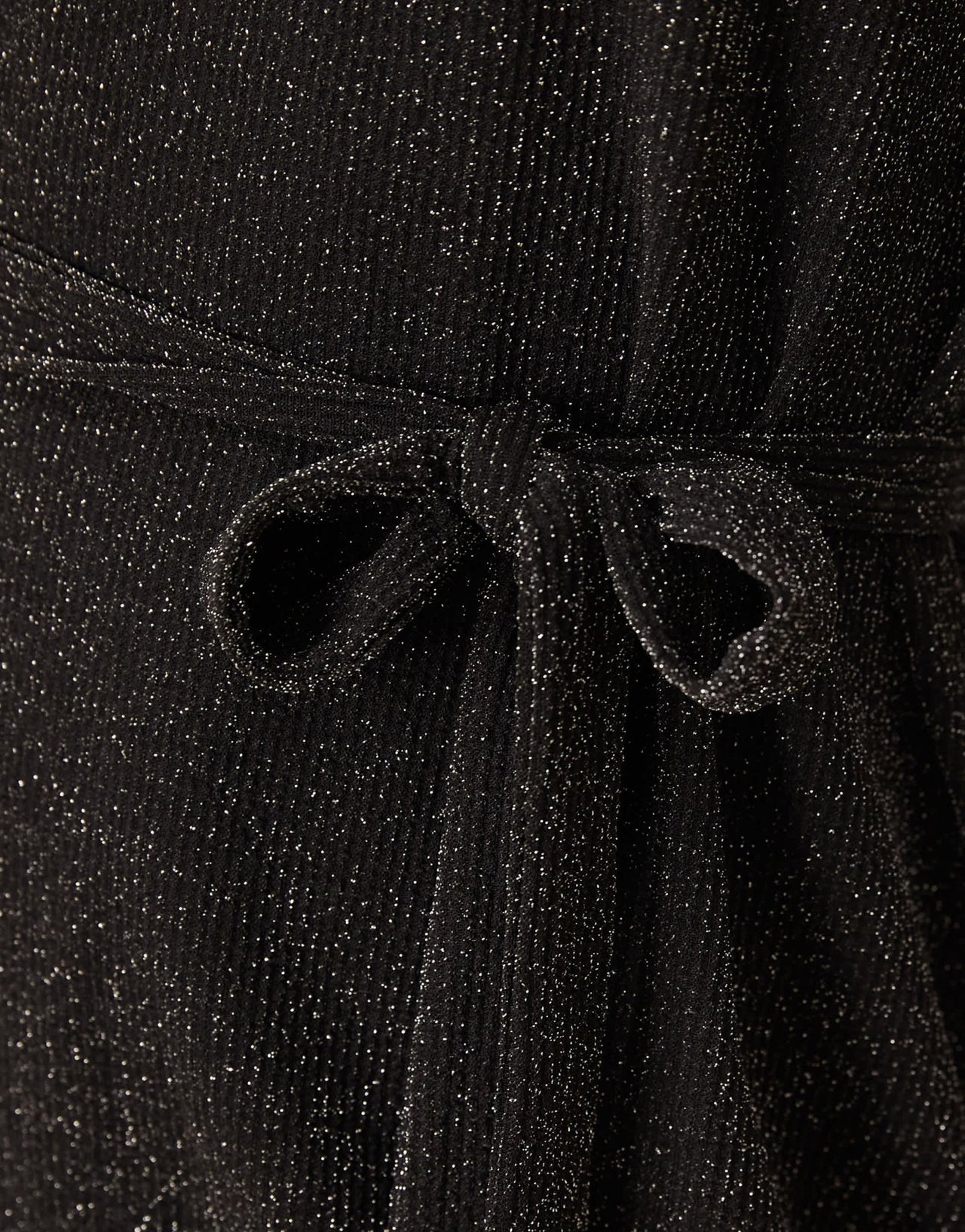 Vila tie waist dress in black glitter - ASOS Sample Sale