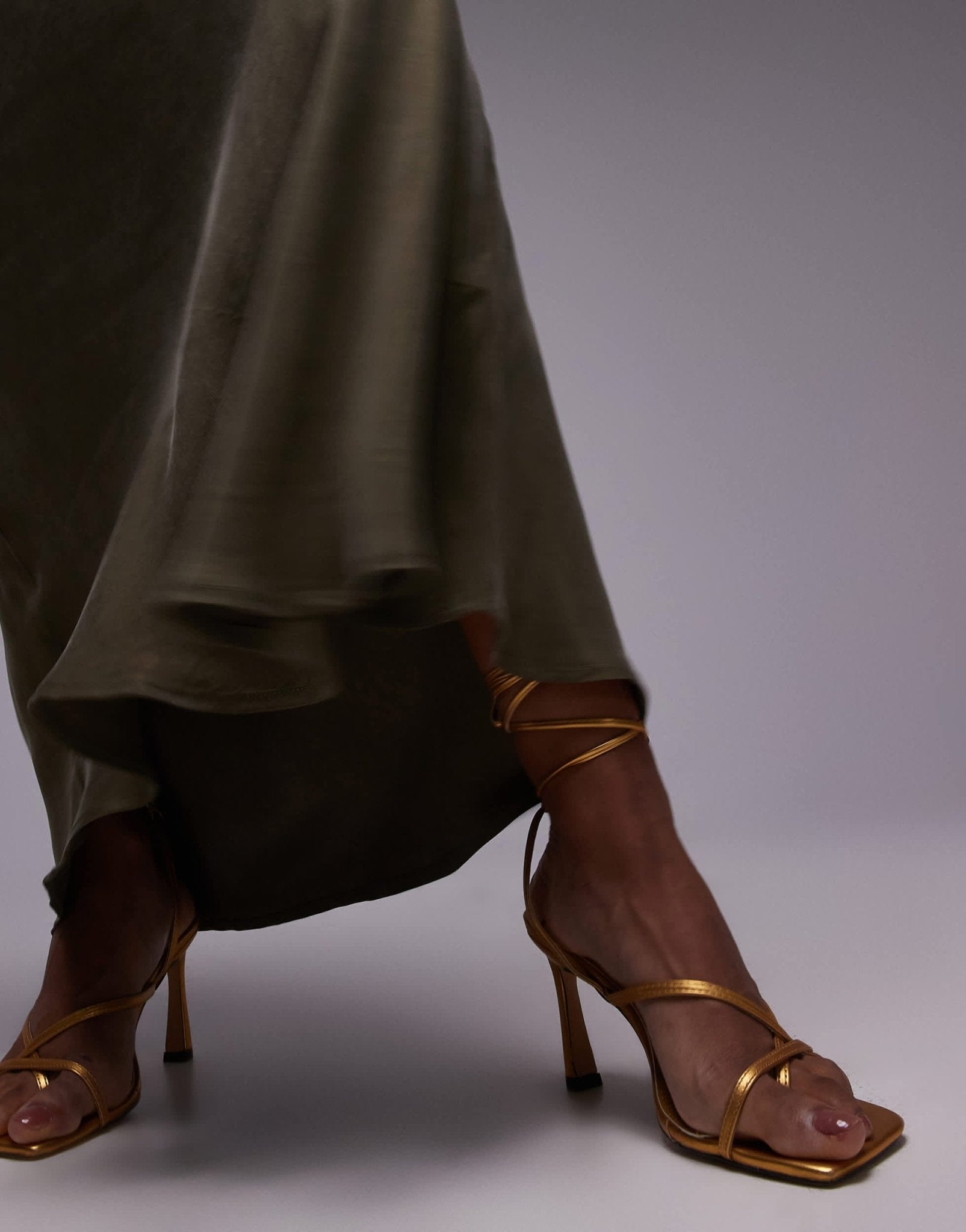 VRG GRL ena bias cut maxi skirt co - ord in green - ASOS Sample Sale