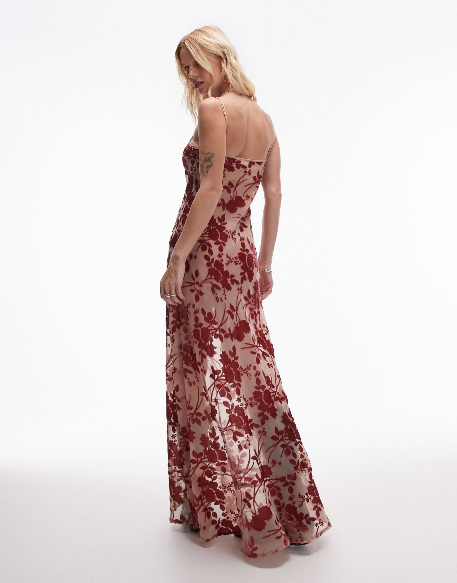 VRG GRL iris bias cut maxi dress in rose - ASOS Sample Sale