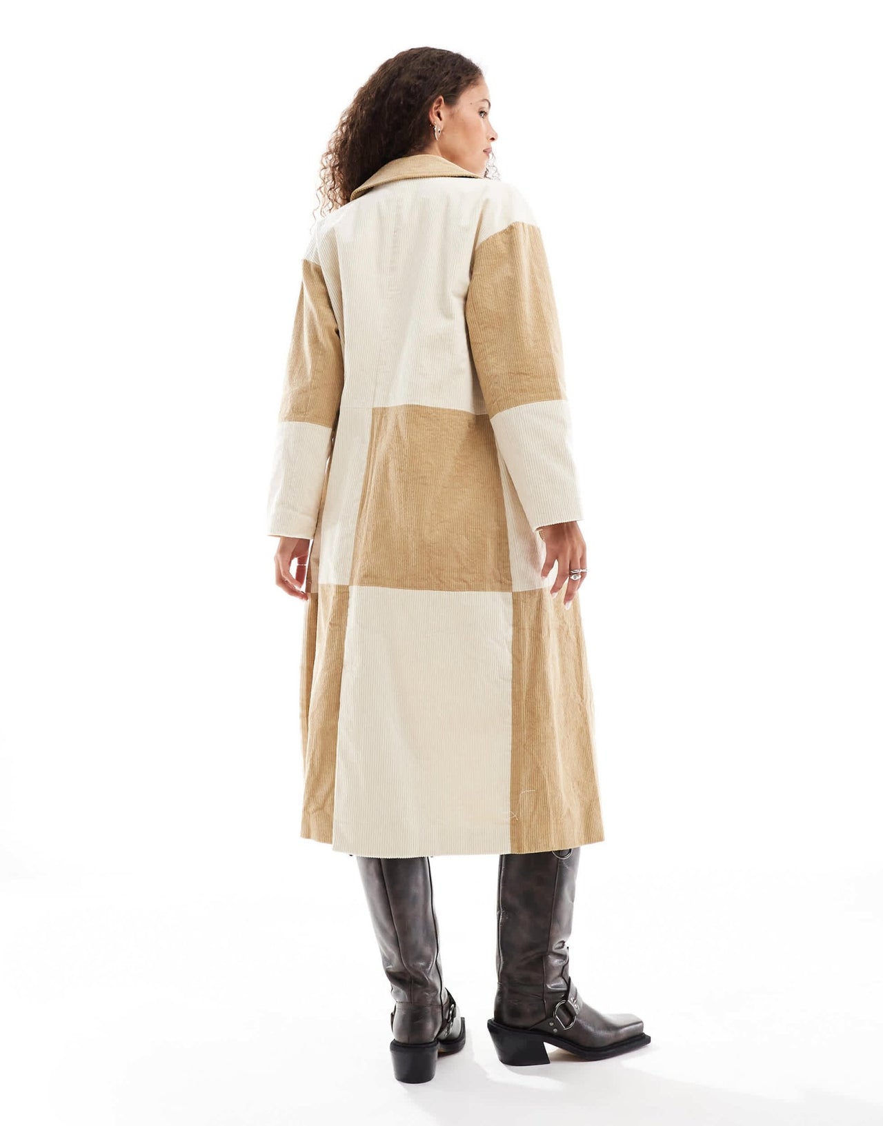 VRG GRL keira panelled cord trench coat in multi - ASOS Sample Sale