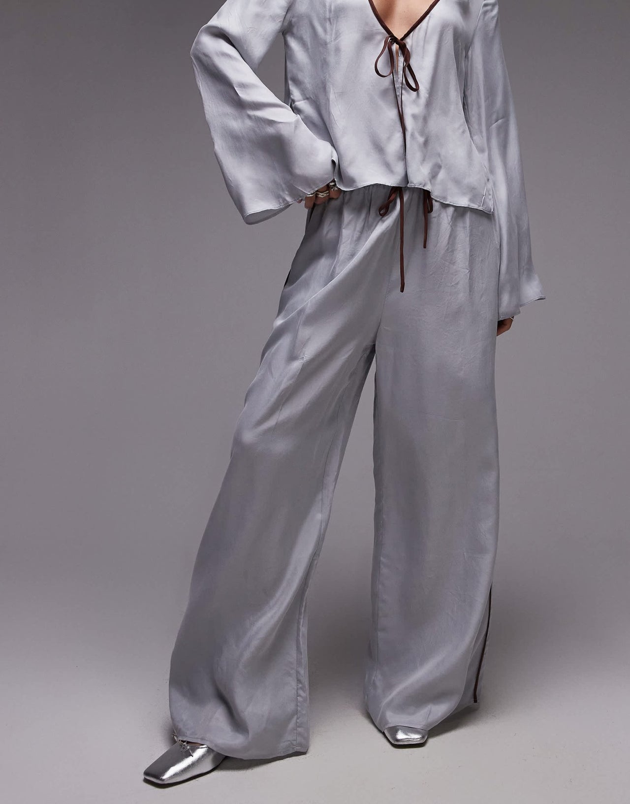 VRG GRL moonscapes pants in powder blue - ASOS Sample Sale