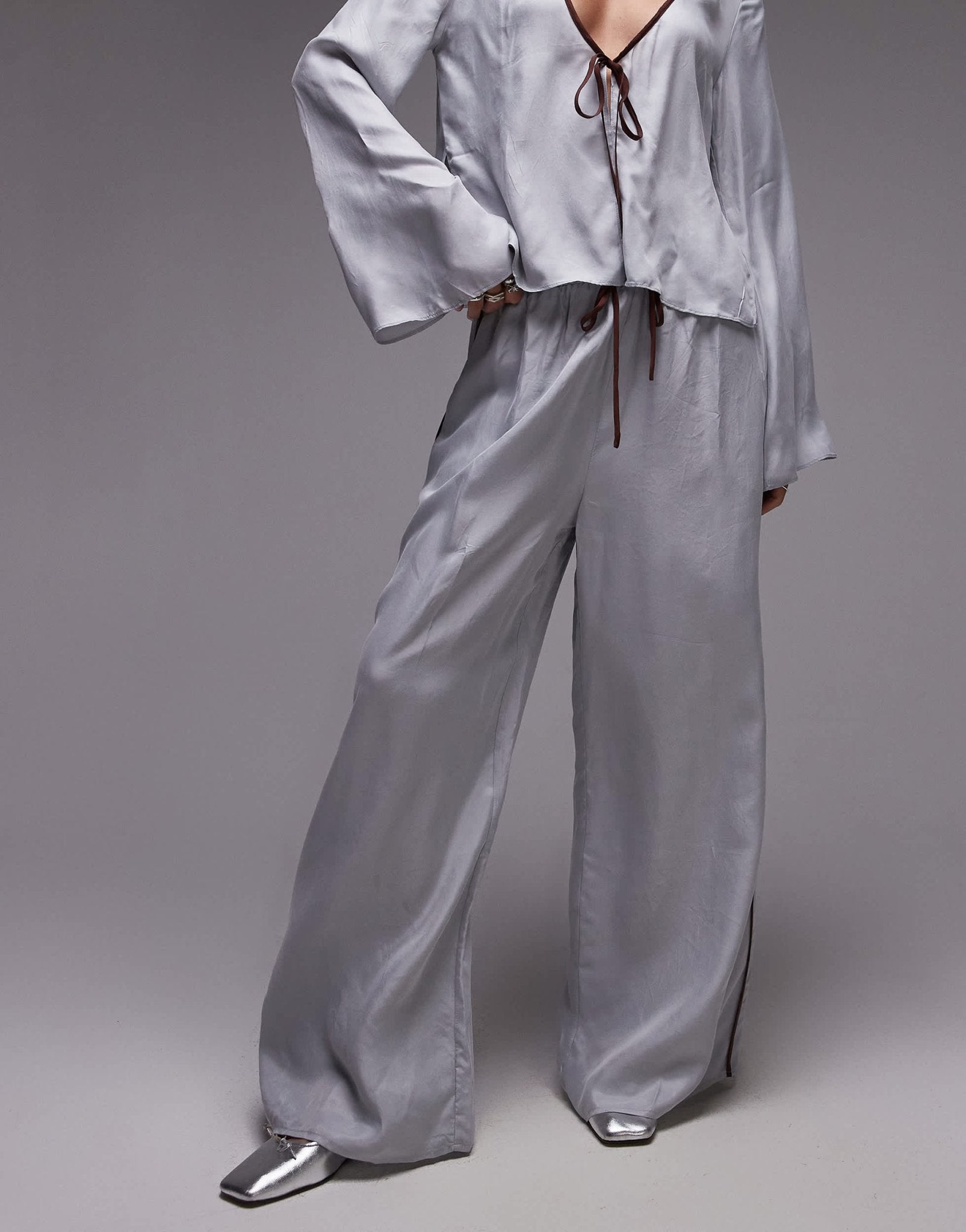 VRG GRL moonscapes pants in powder blue - ASOS Sample Sale