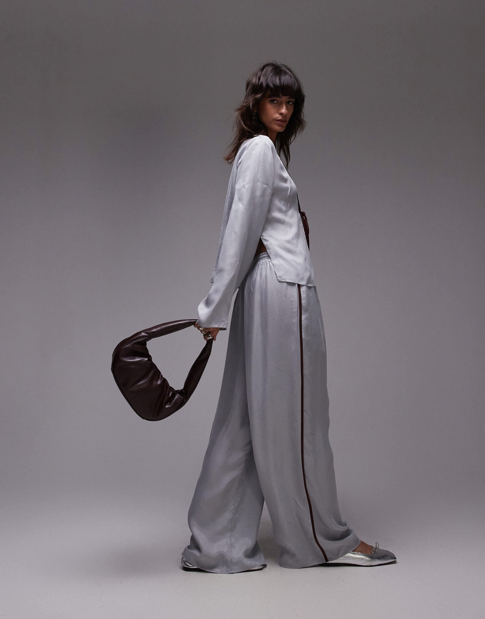 VRG GRL moonscapes pants in powder blue - ASOS Sample Sale