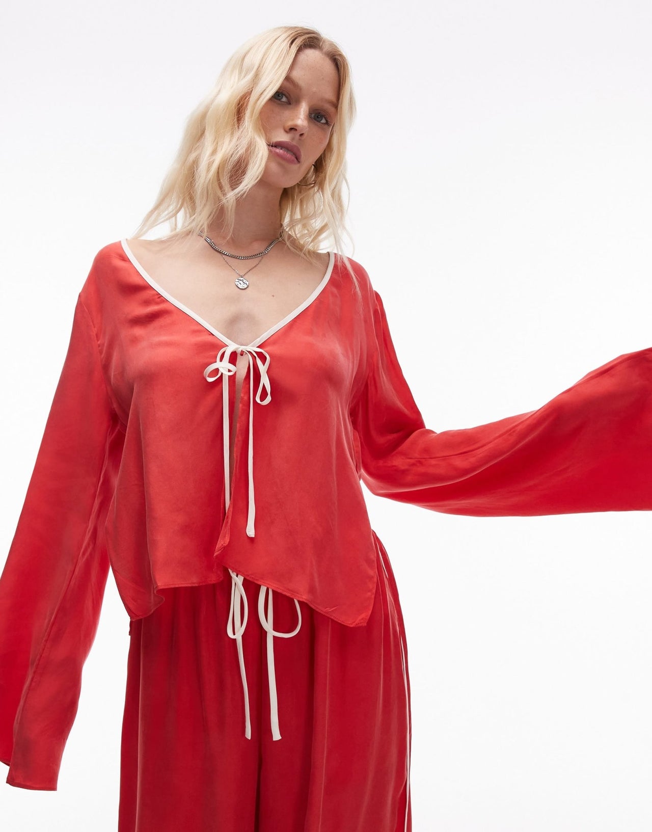 VRG GRL moonscapes top in chilli - ASOS Sample Sale