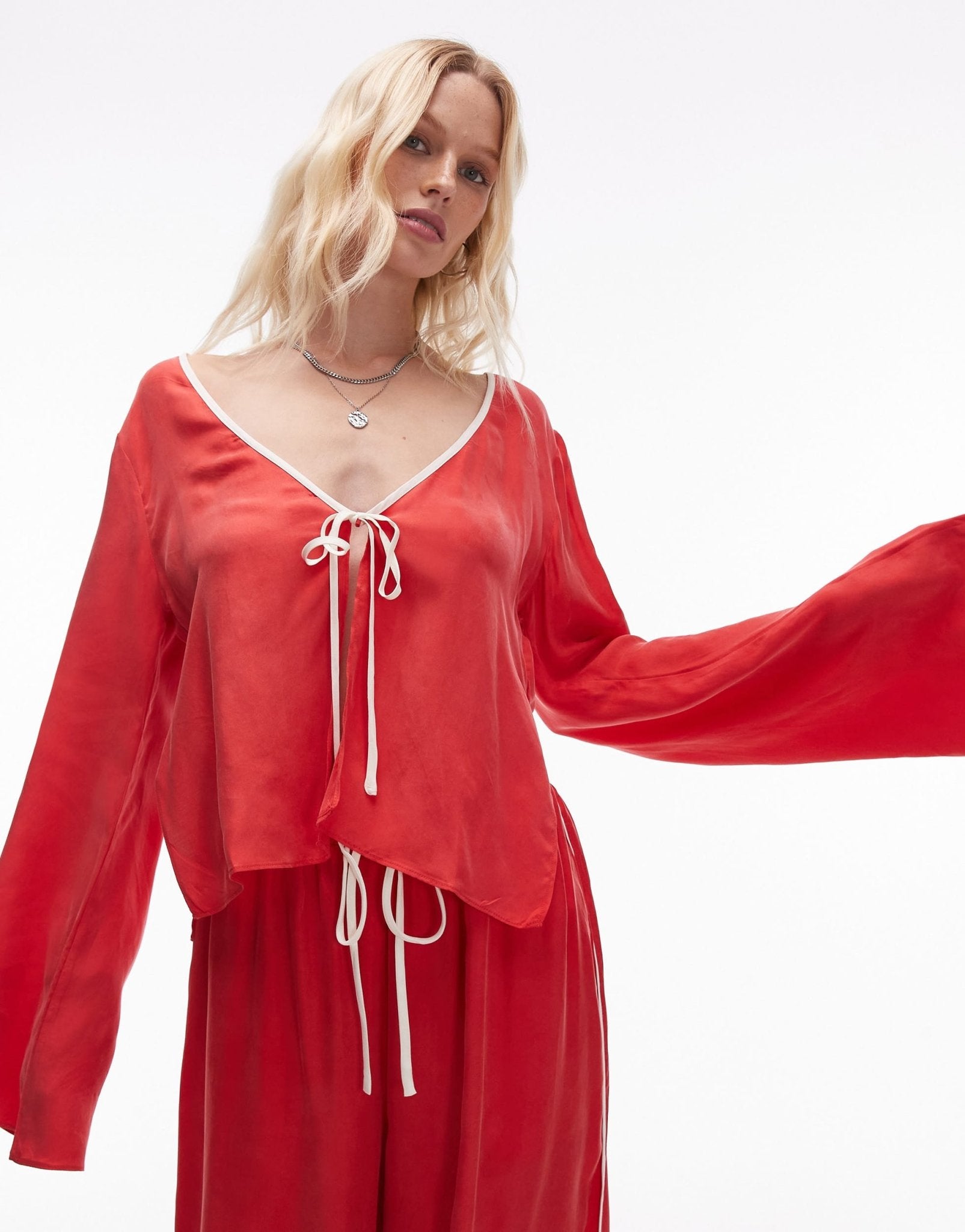 VRG GRL moonscapes top in chilli - ASOS Sample Sale