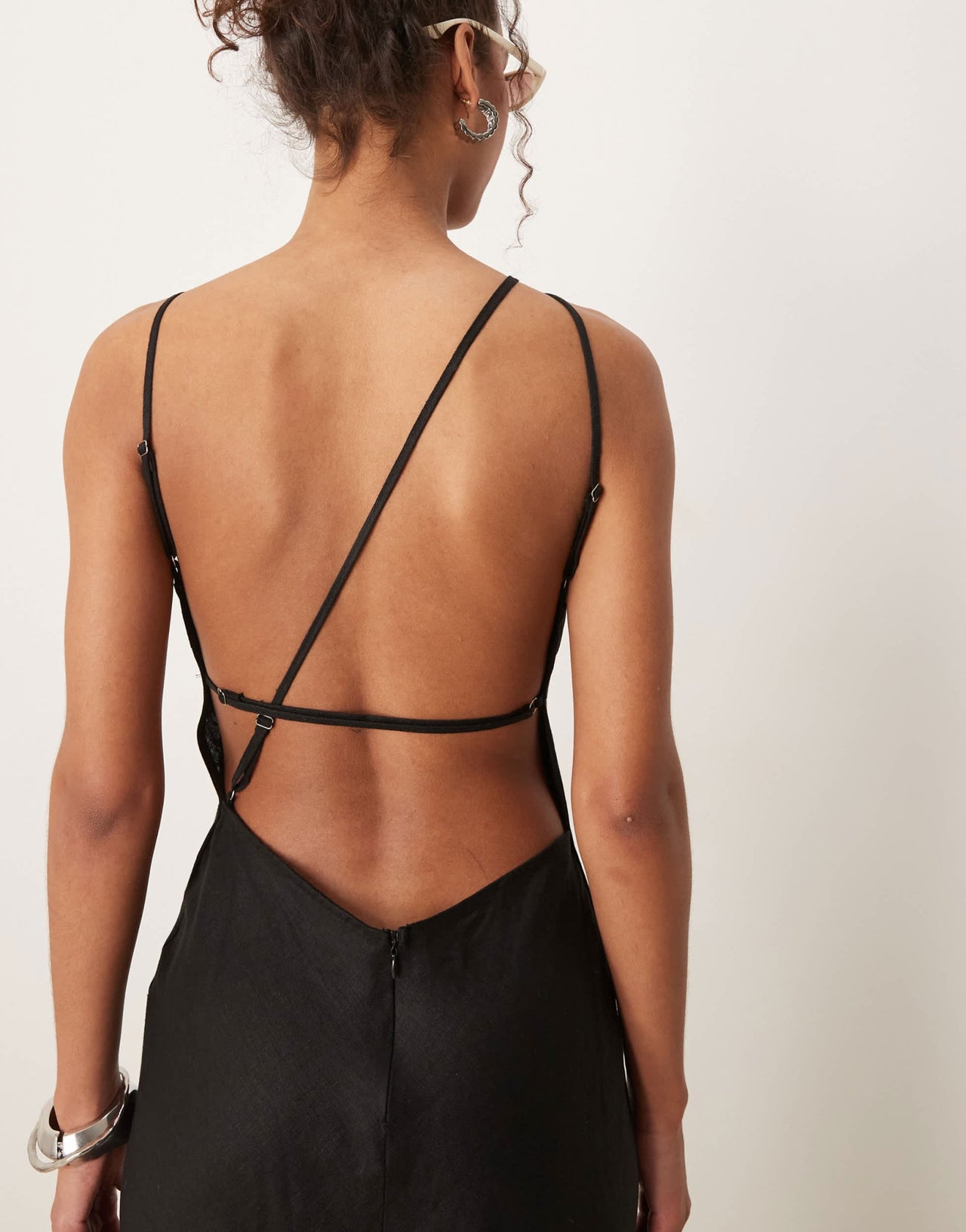 VRG GRL opal sleeveless linen maxi dress in black - ASOS Sample Sale