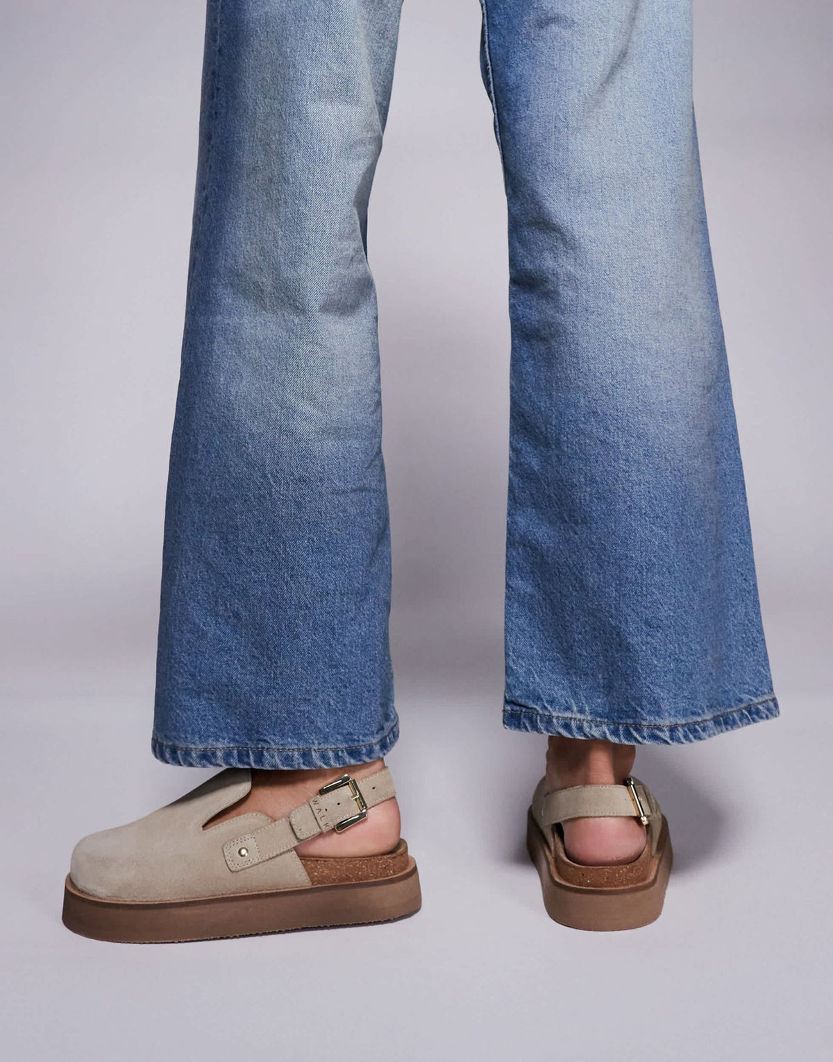 Walk London Barca clog mule in stone suede - ASOS Sample Sale