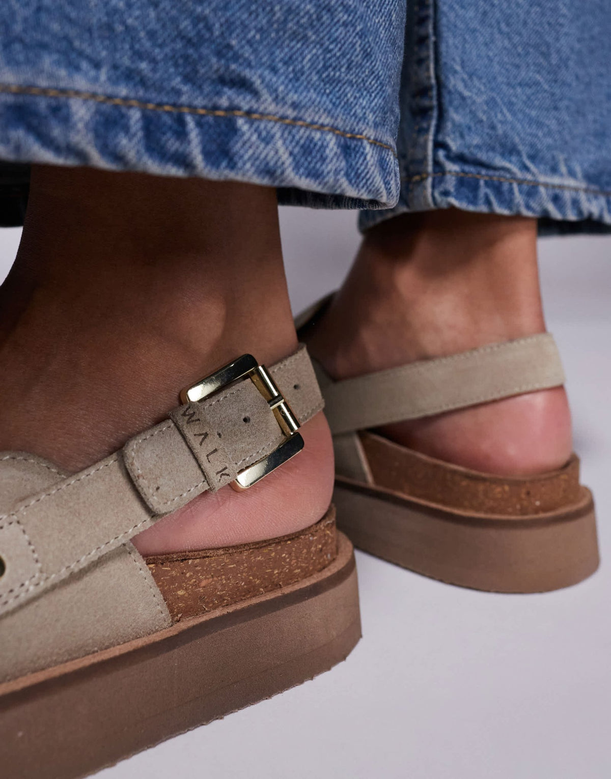 Walk London Barca clog mule in stone suede - ASOS Sample Sale