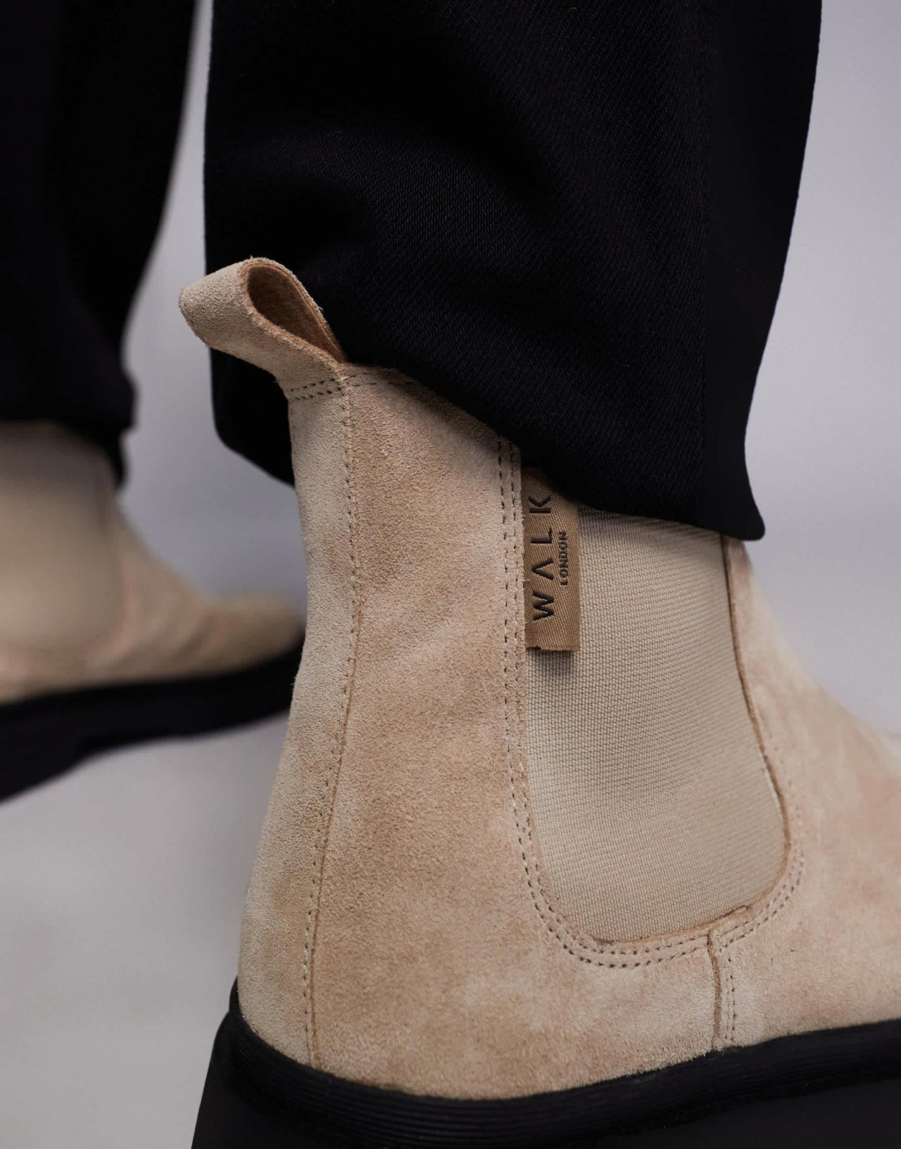 Walk London Callum Chelsea boot in stone suede - ASOS Sample Sale