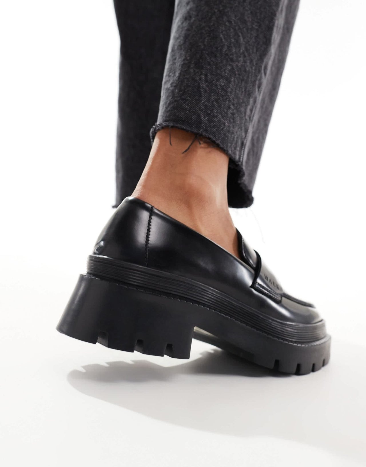 Walk London Kate saddle loafer in black smooth leather - ASOS Sample Sale
