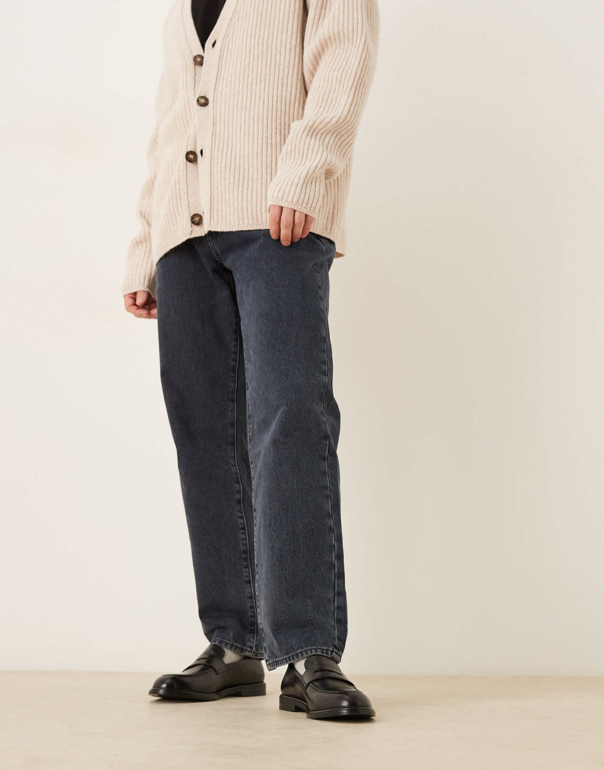 Walk London Putney saddle loafer in black leather - ASOS Sample Sale