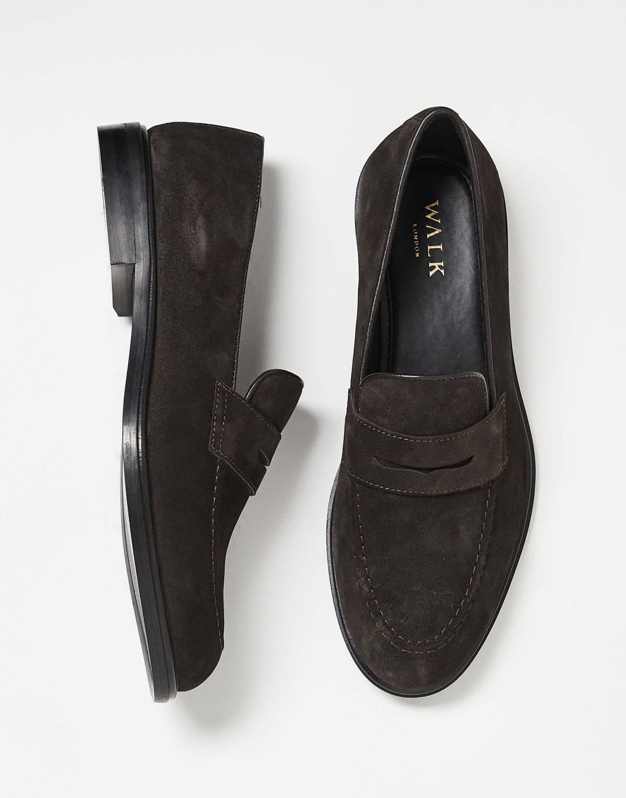 Walk London Putney saddle loafer in brown suede - ASOS Sample Sale