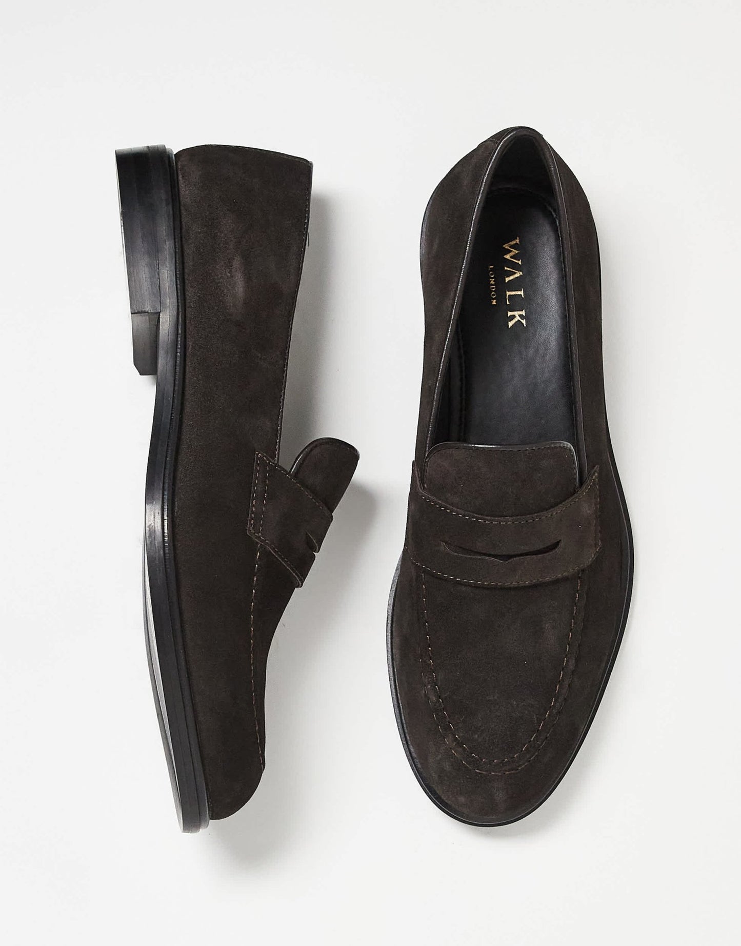 Walk London Putney saddle loafer in brown suede - ASOS Sample Sale