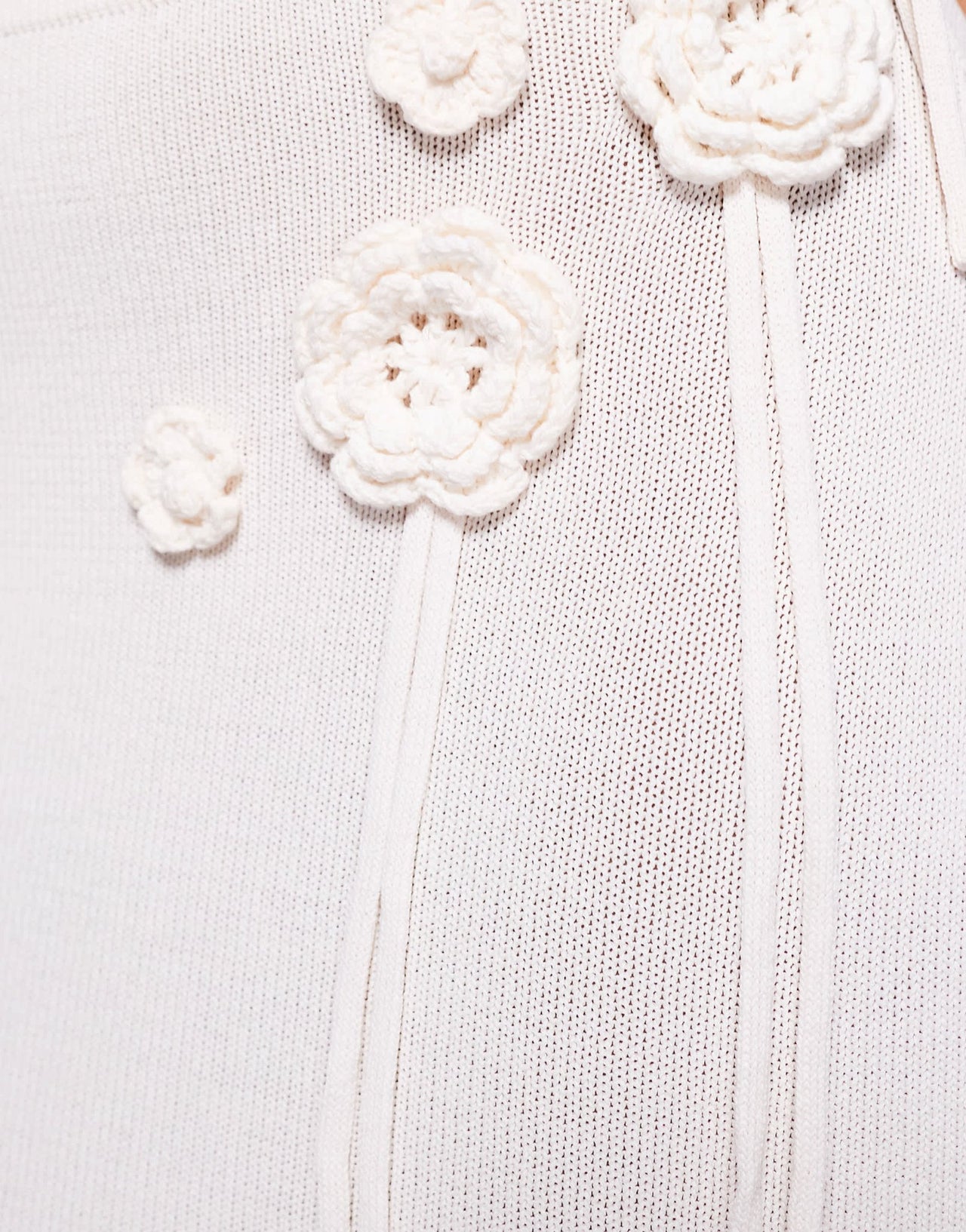 Wanderdoll Delilah knitted corsage detail maxi skirt co - ord in vanilla - ASOS Sample Sale