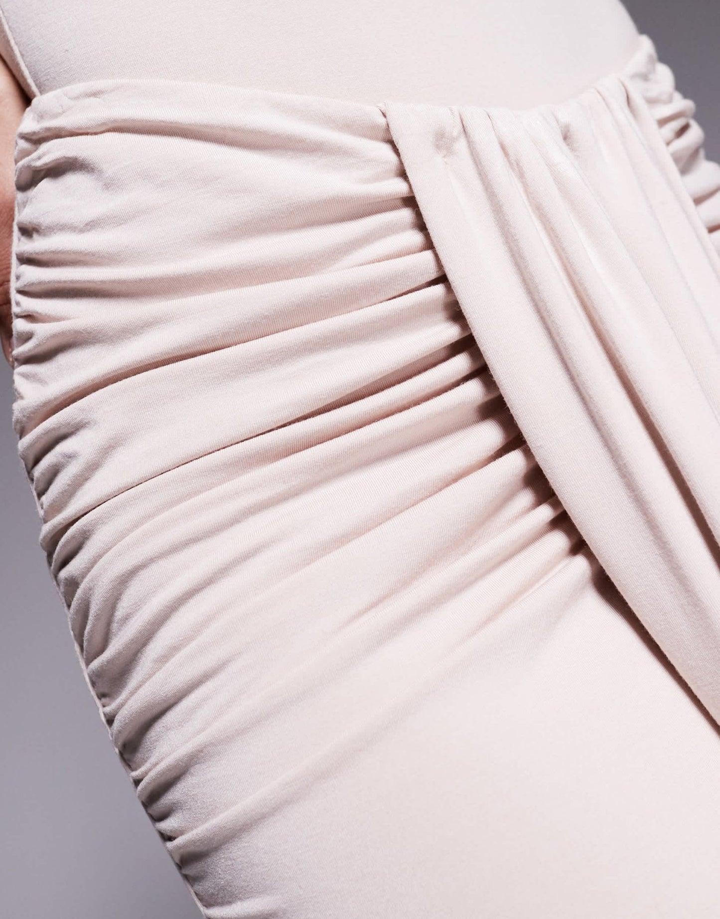 Wanderdoll Nara sculpting second skin drape front maxi skirt co - ord in cream - ASOS Sample Sale