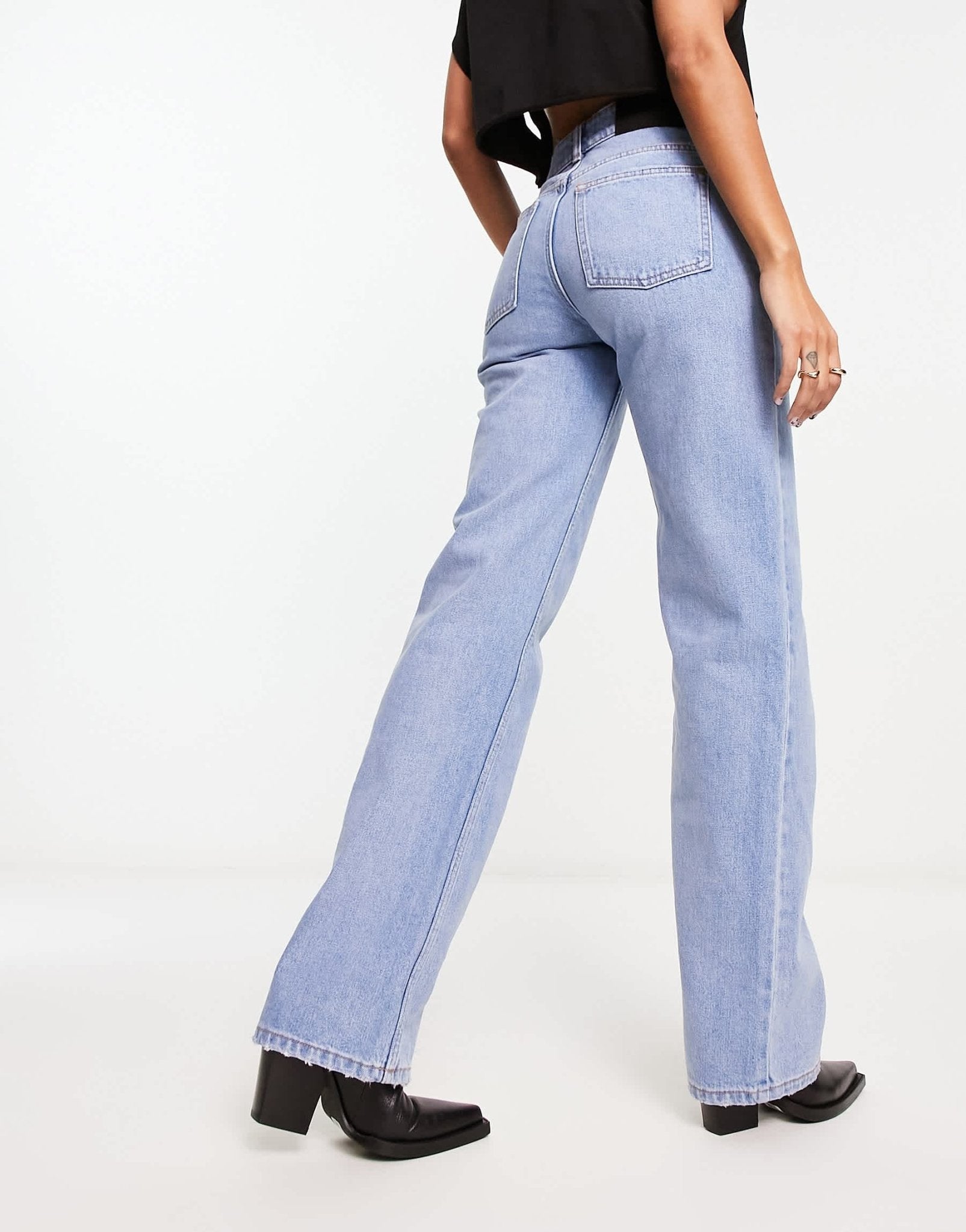Waven faded stone wash straight jeans co - ord with distress details - ASOS Sample Sale