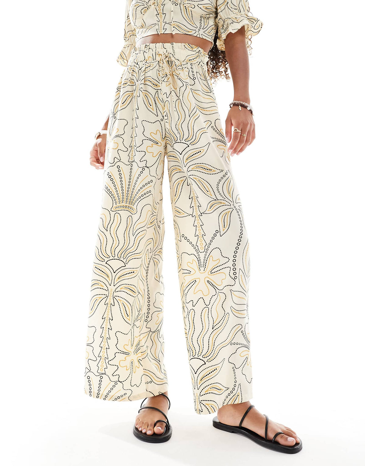 Wednesday's Girl bold floral wide leg trousers - ASOS Sample Sale