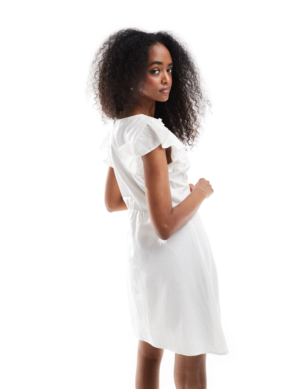 Wednesday's Girl crochet trim frill dress in white - ASOS Sample Sale