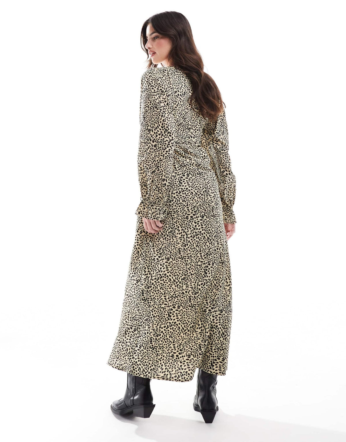 Wednesday's Girl leopard print satin midaxi dress in gold - ASOS Sample Sale