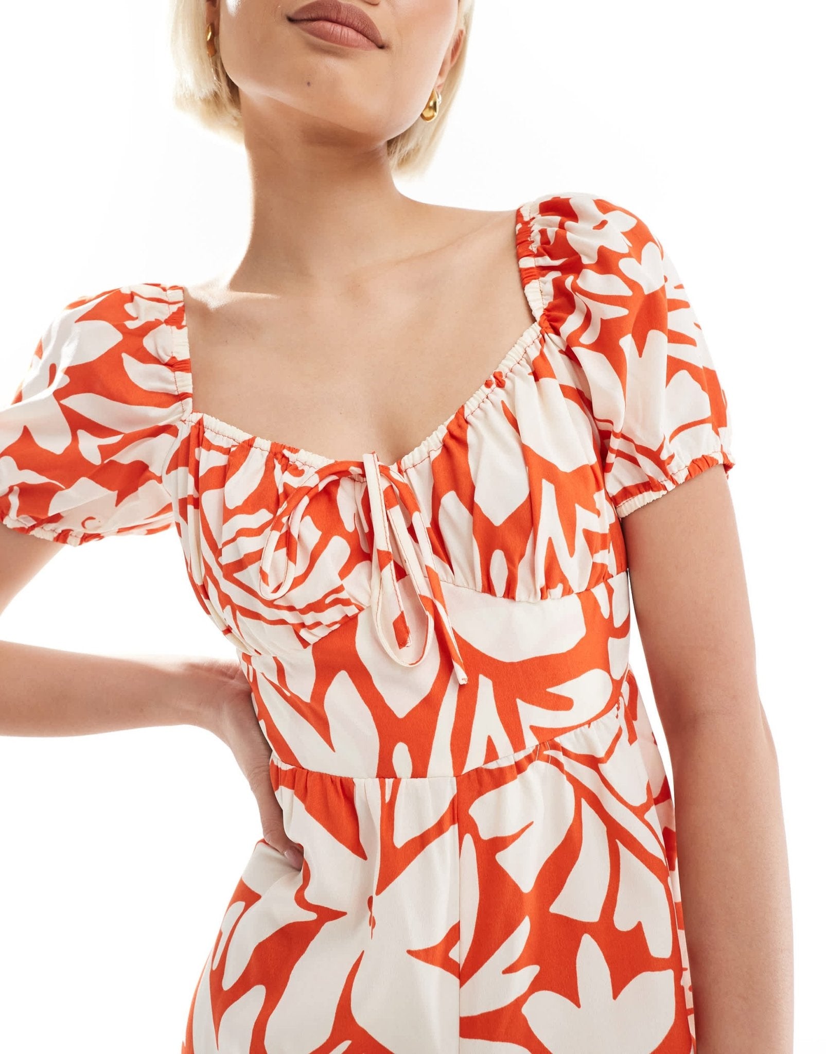 Wednesday's Girl milkmaid playsuit in red - ASOS Sample Sale