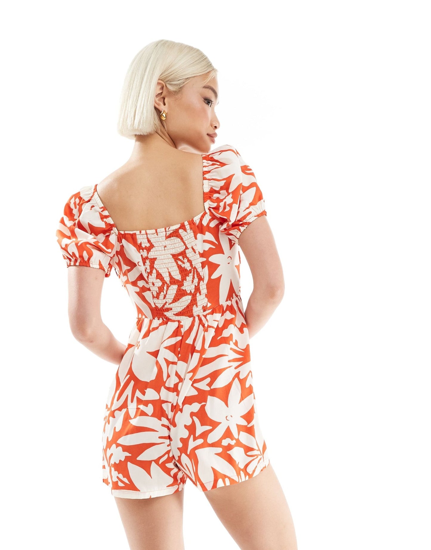 Wednesday's Girl milkmaid playsuit in red - ASOS Sample Sale