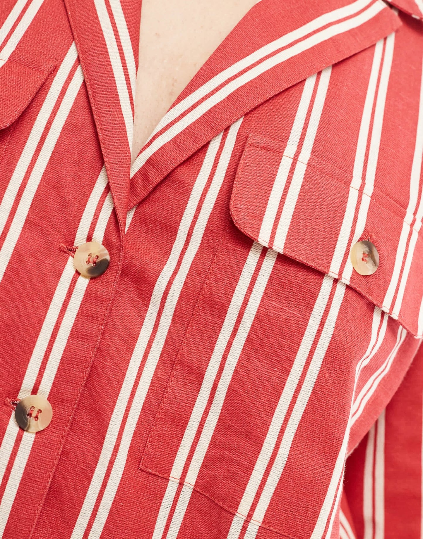 Wednesday's Girl striped boxy shirt co - ord in red - ASOS Sample Sale