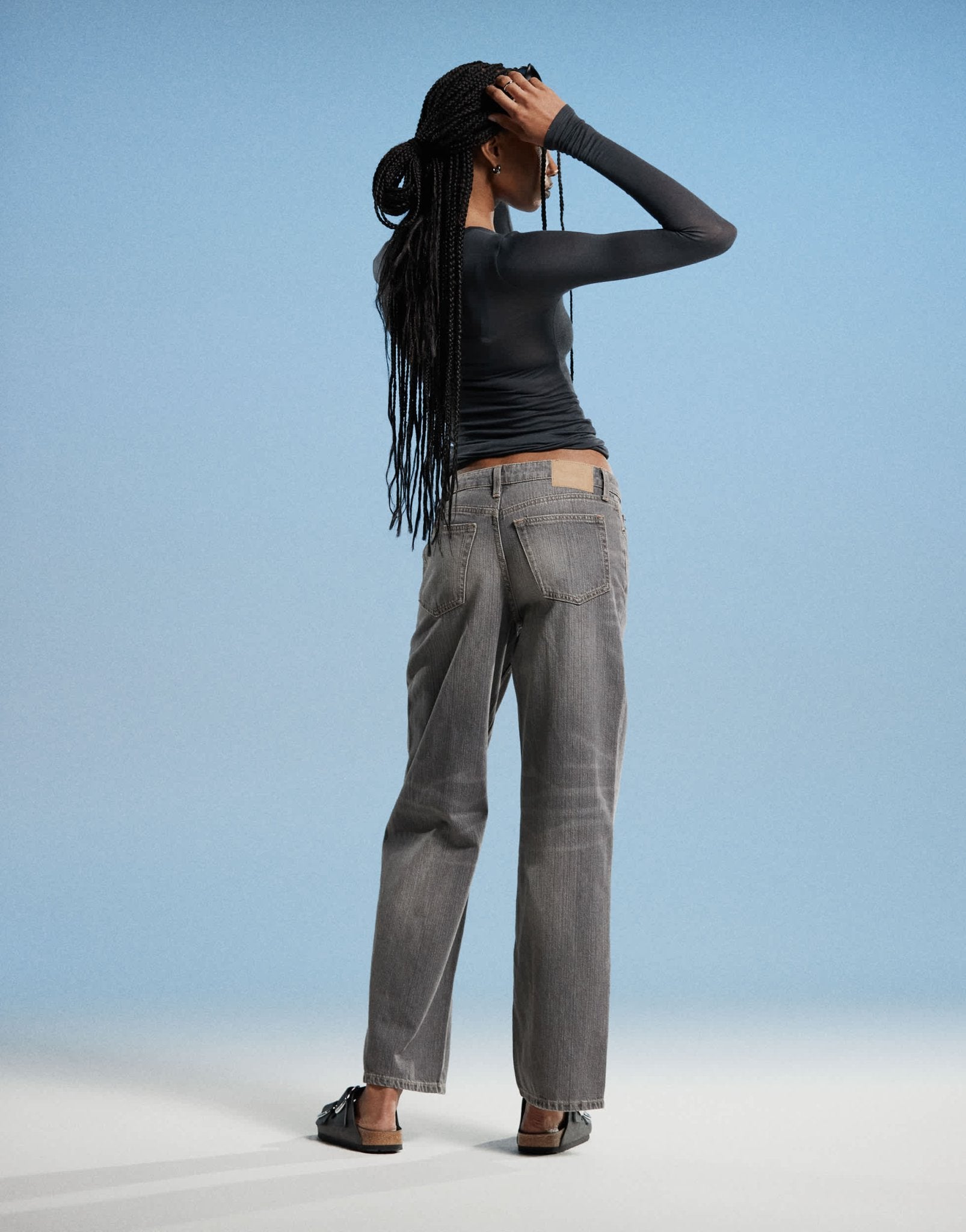 Weekday Ample low waist baggy fit jeans in washed grey - ASOS Sample Sale