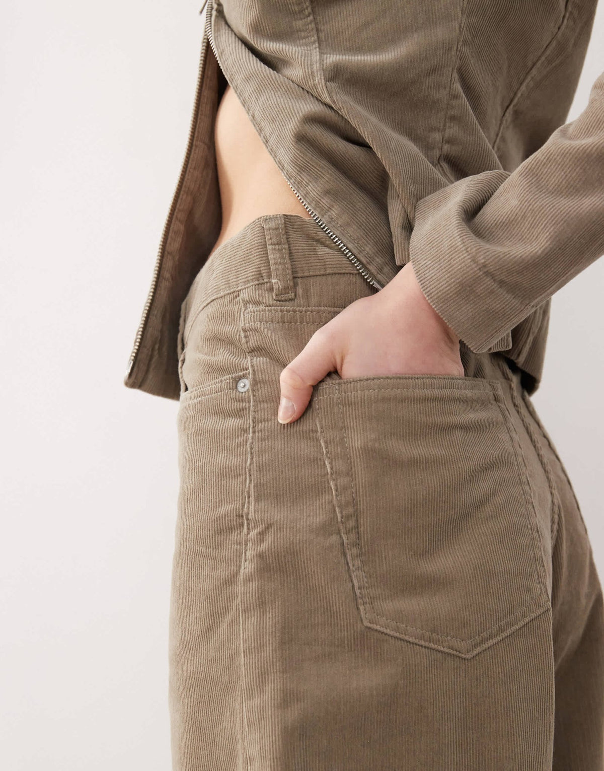 Weekday Astro co-ord baggy fit corduroy jorts in brown - ASOS Sample Sale