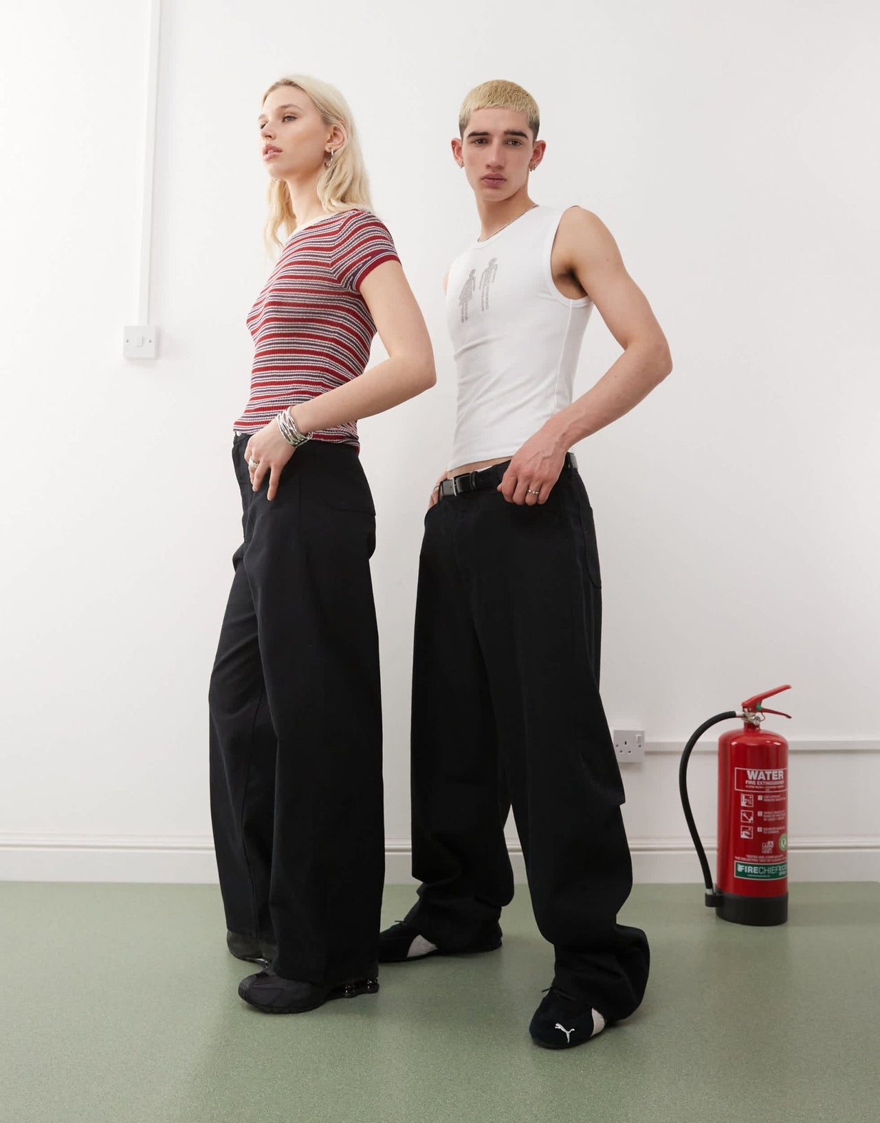 Weekday Astro Unisex linen blend trousers in black - ASOS Sample Sale