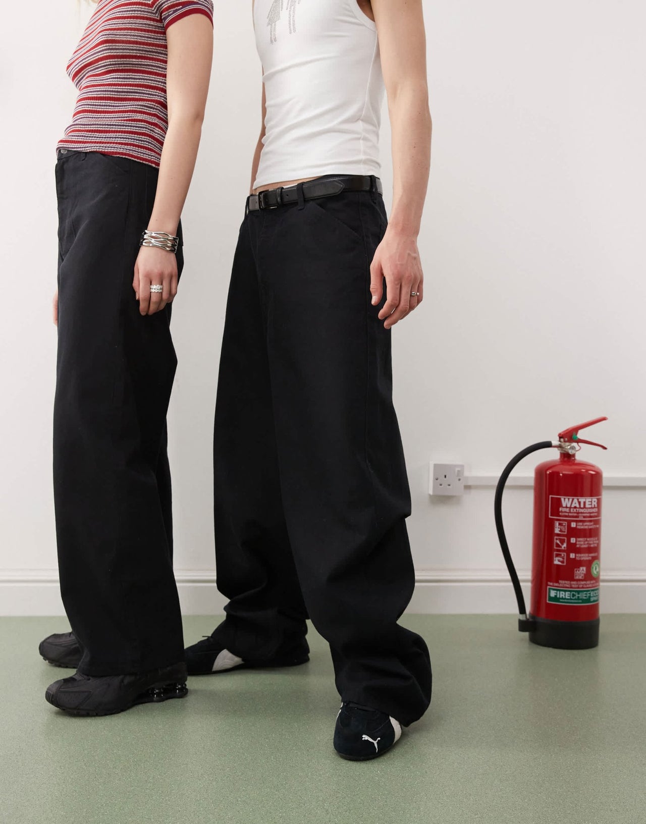 Weekday Astro Unisex linen blend trousers in black - ASOS Sample Sale