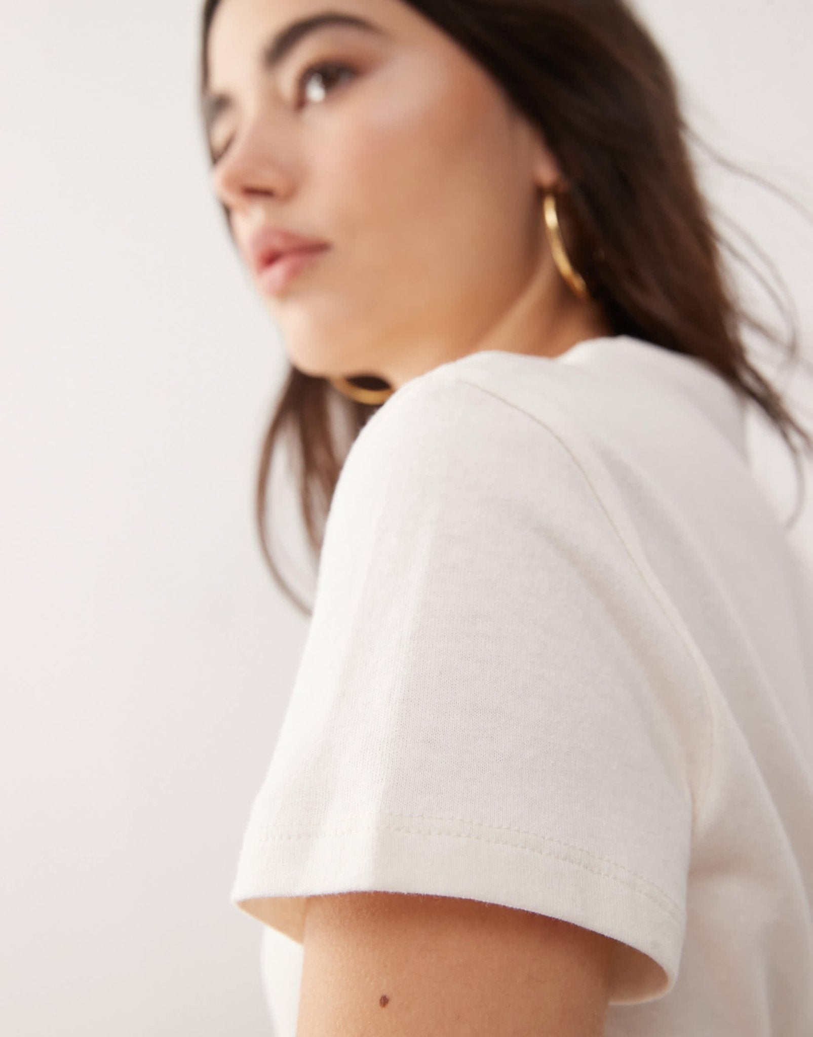 Weekday boxy fit t-shirt in off - white - ASOS Sample Sale