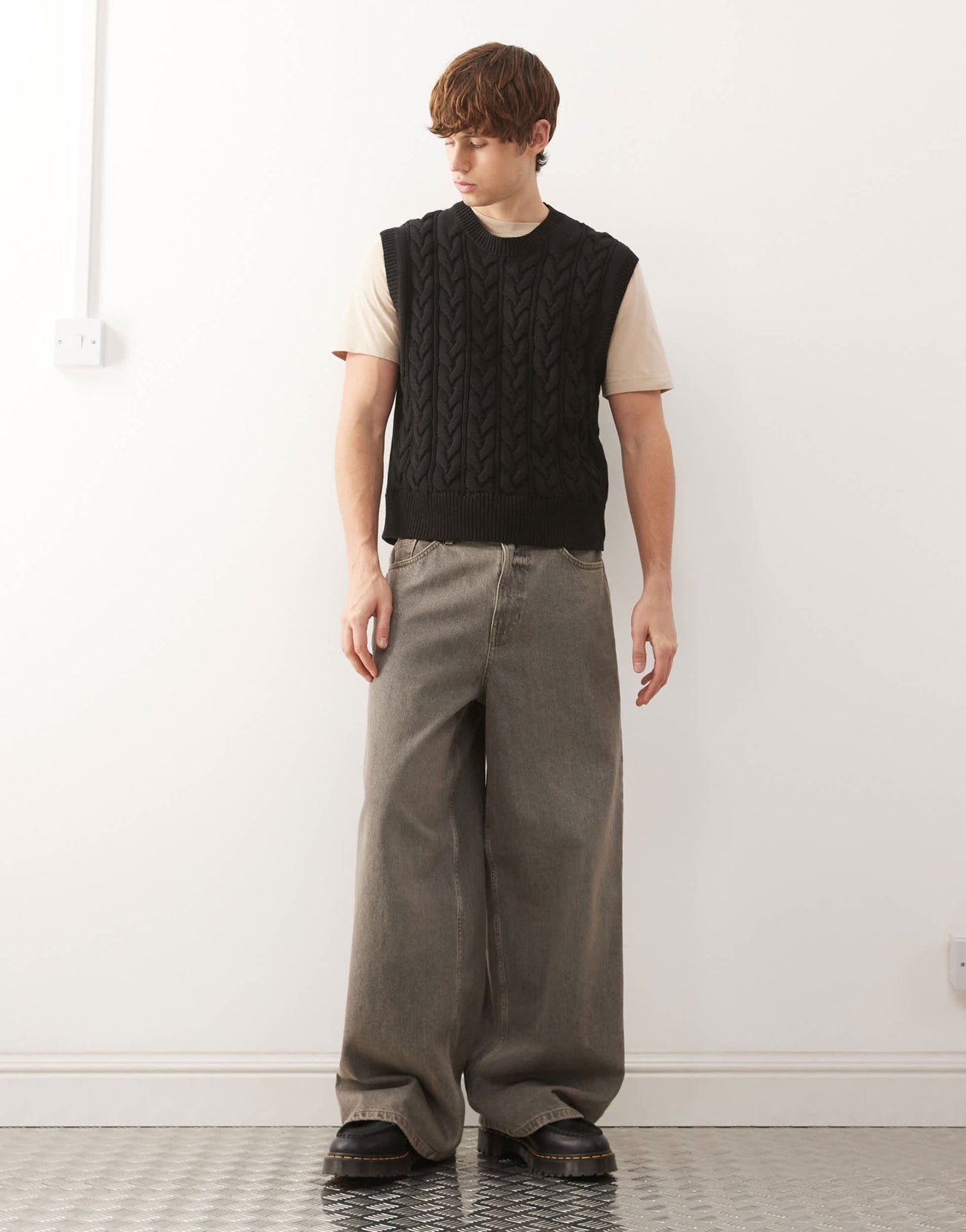 Weekday cable knit vest in black - ASOS Sample Sale