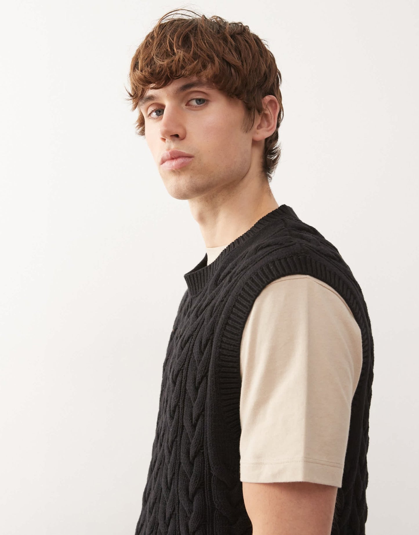 Weekday cable knit vest in black - ASOS Sample Sale