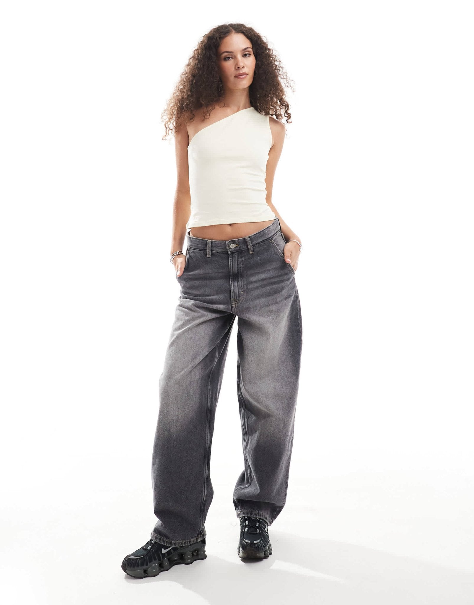 Weekday Cindy one shoulder top in buttermilk yellow exclusive to ASOS - ASOS Sample Sale