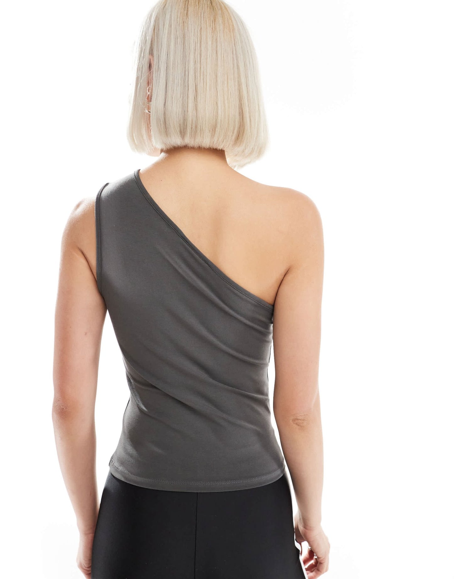Weekday Cindy one shoulder top in charcoal exclusive to ASOS - ASOS Sample Sale