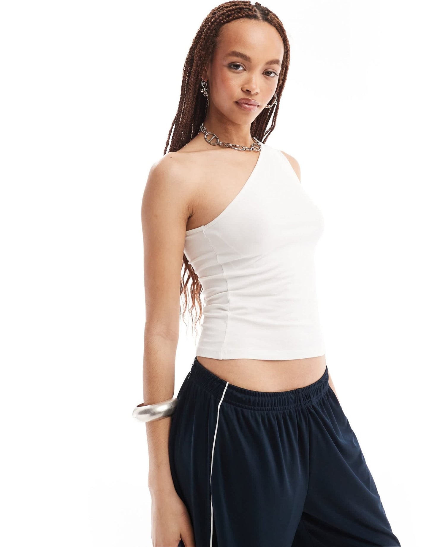 Weekday Cindy one shoulder top in off - white exclusive to ASOS - ASOS Sample Sale