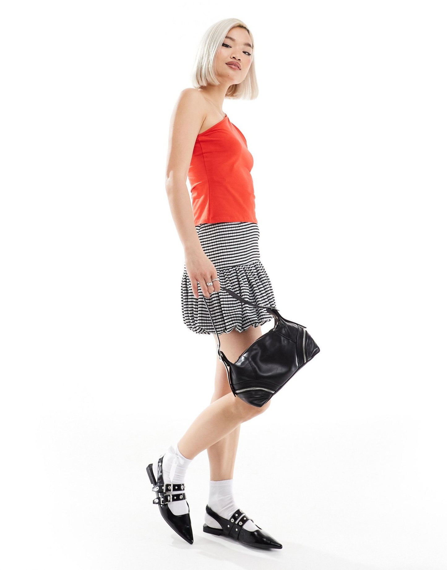Weekday Cindy one shoulder top in red exclusive to ASOS - ASOS Sample Sale